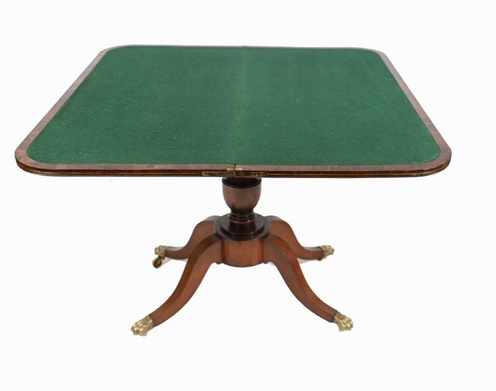 Regency Card Table Antique Mahogany Games 1820 View IX