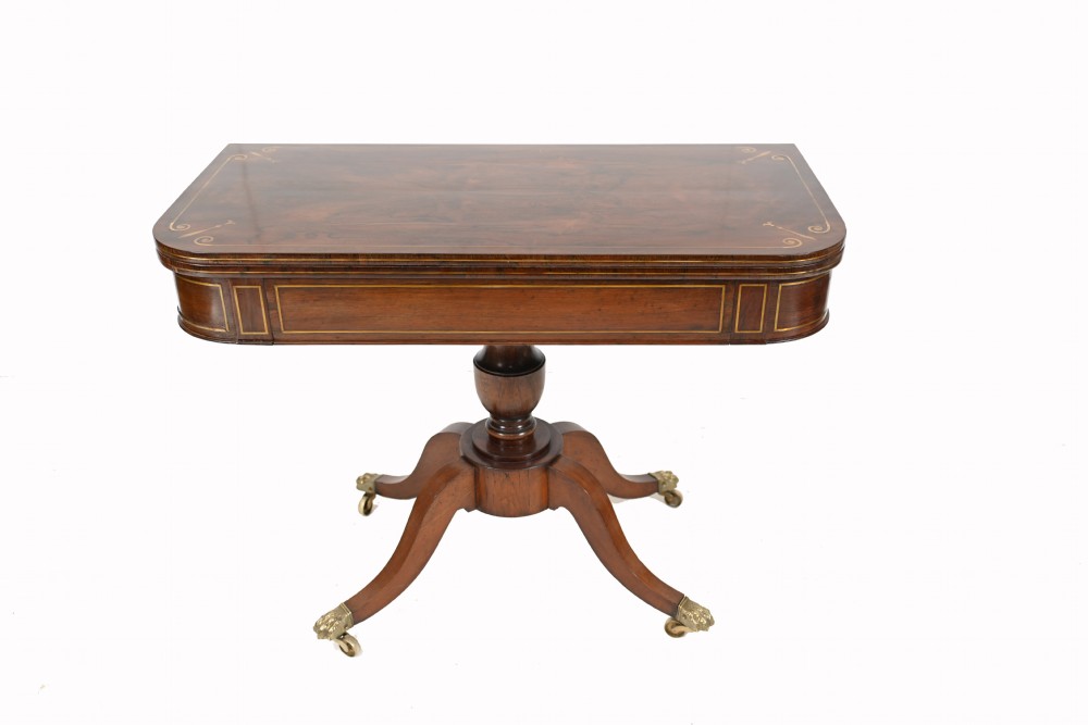 Regency Card Table Antique Mahogany Games 1820