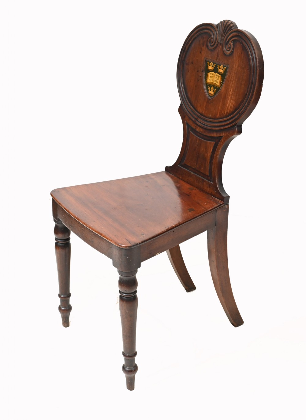 Pair Antique Hall Chairs Mahogany Stately Home Crest View V