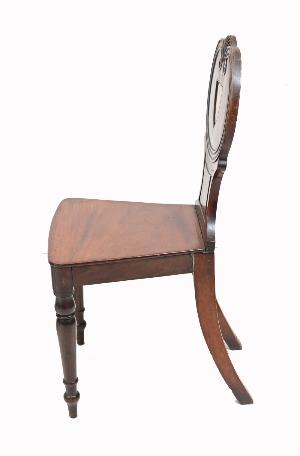 Pair Antique Hall Chairs Mahogany Stately Home Crest View VI