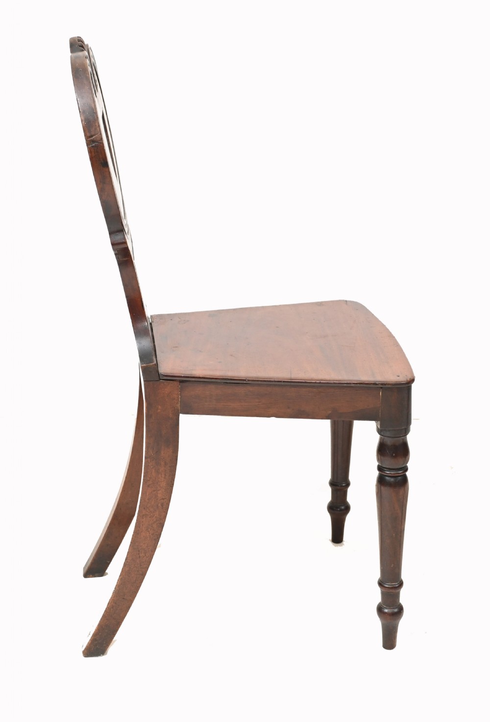 Pair Antique Hall Chairs Mahogany Stately Home Crest View IX