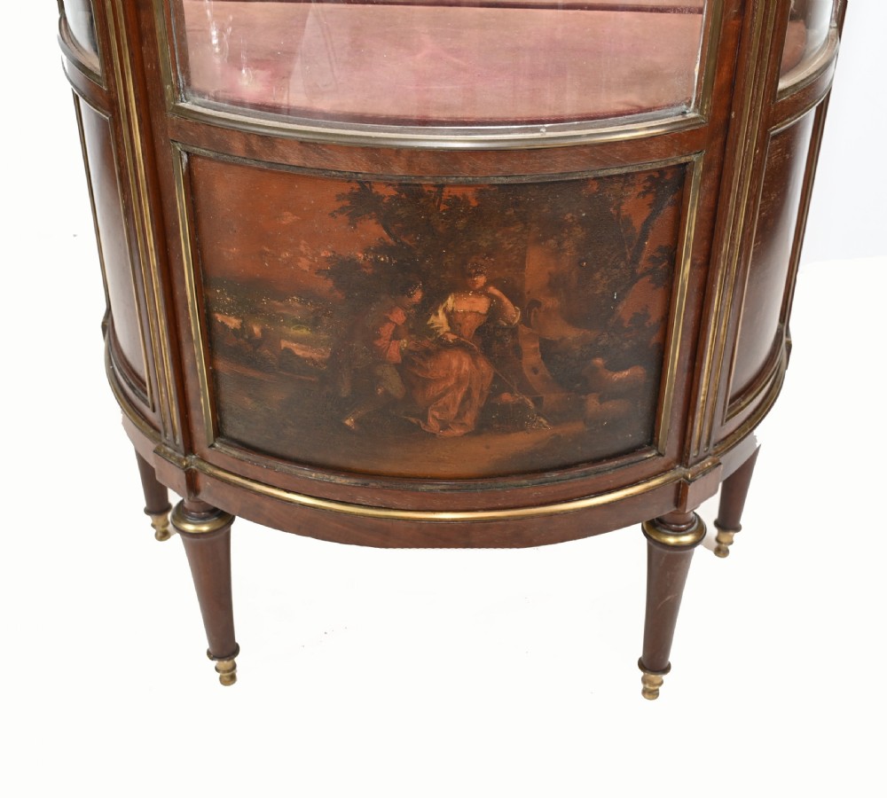 French Vitrine Display Cabinet Painted Vernis Martin 1870 View II