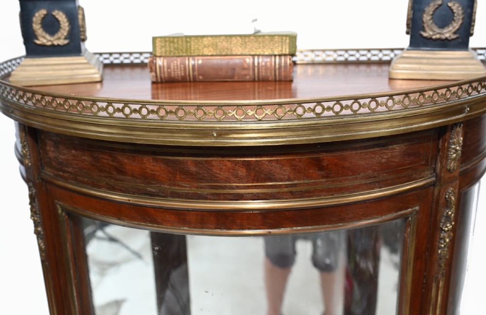 French Vitrine Display Cabinet Painted Vernis Martin 1870 View IV