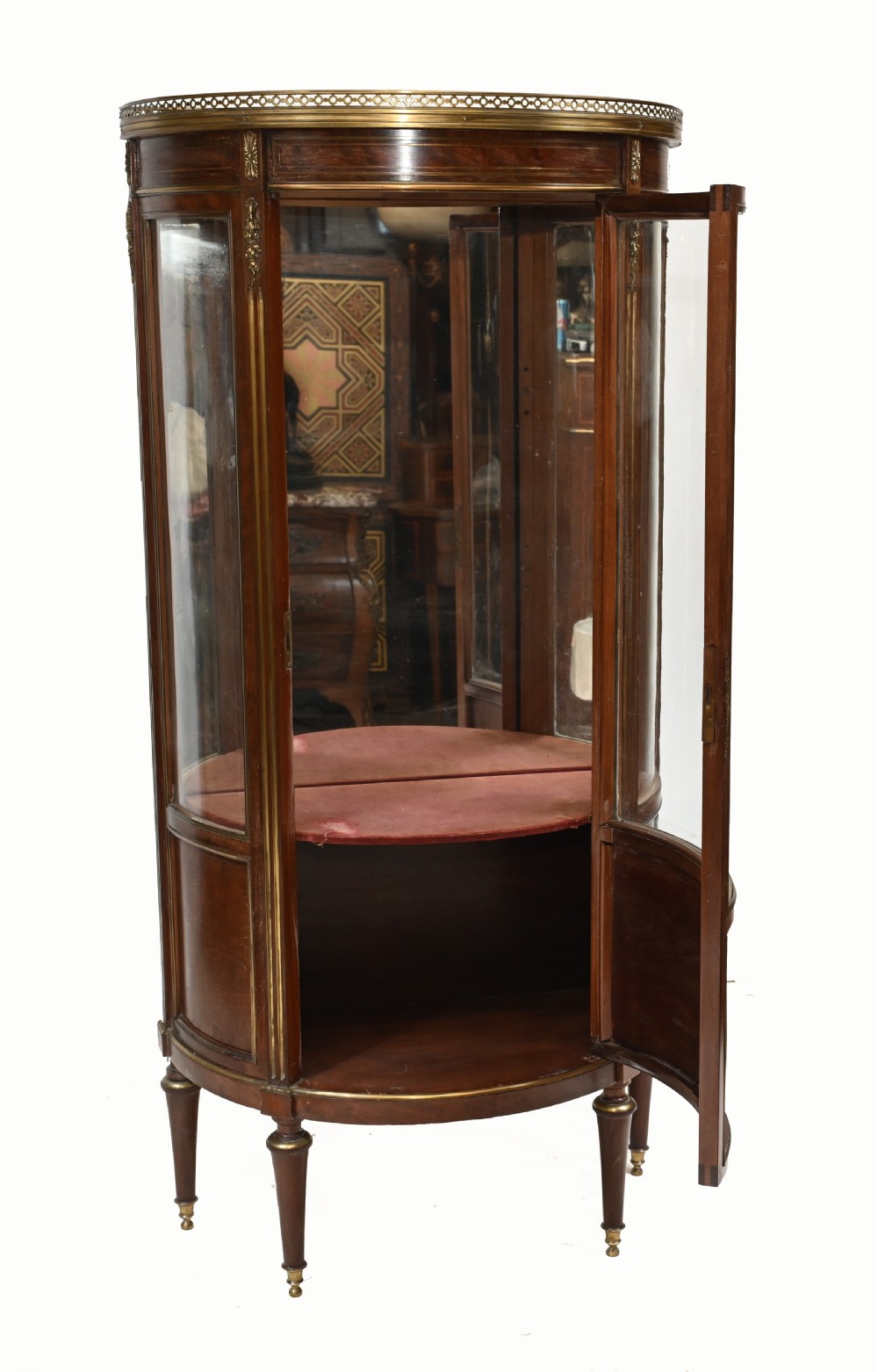 French Vitrine Display Cabinet Painted Vernis Martin 1870 View VII