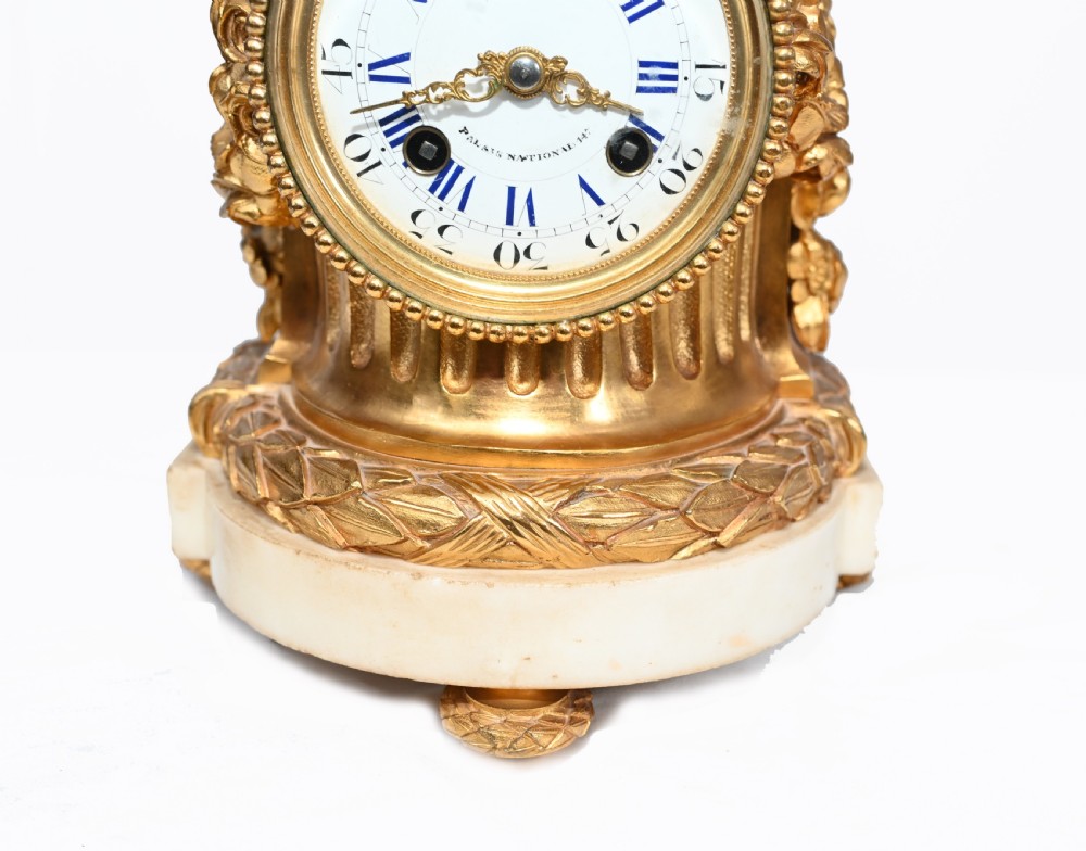 Gilt Mantle Clock French Cherub Ormolu Antique Timepiece View V