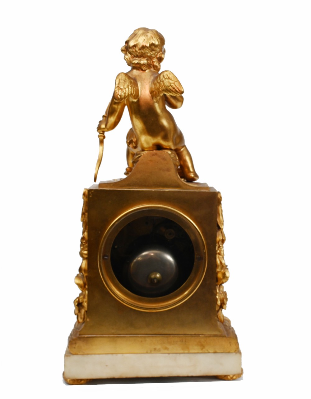 Gilt Mantle Clock French Cherub Ormolu Antique Timepiece View XIII