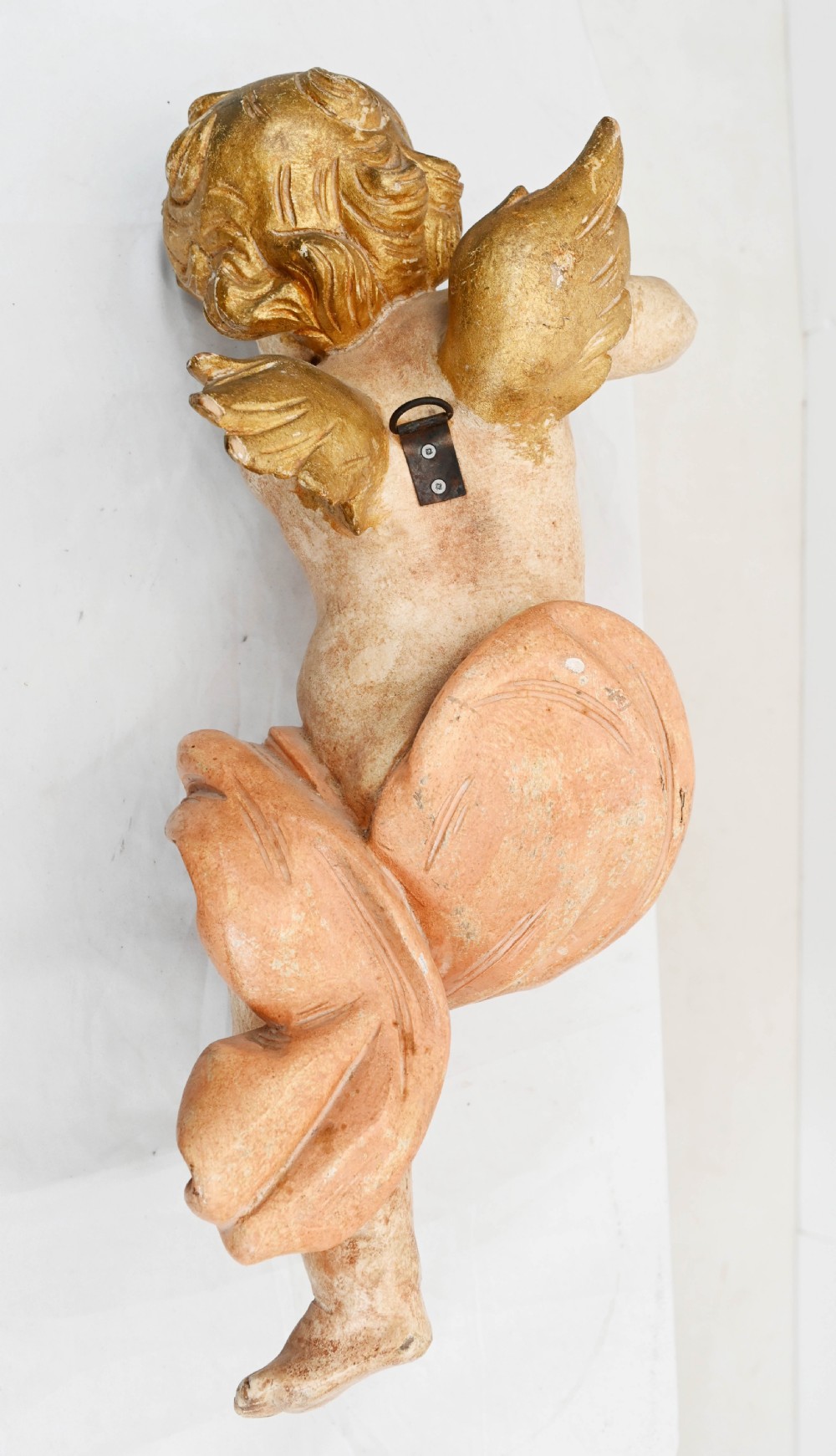 Pair Carved Italian Cherubs Painted Putti View VI