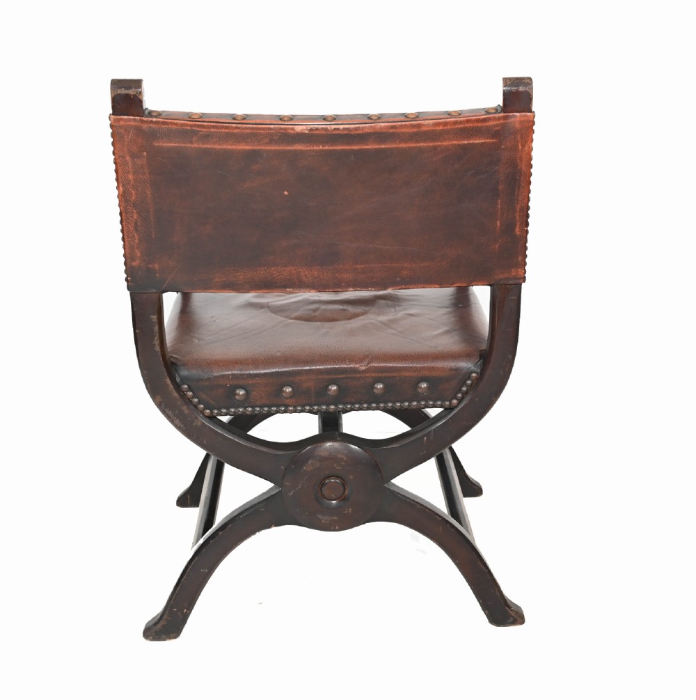 Pair Moroccan Arm Chairs Antique X Frame Furniture View VII