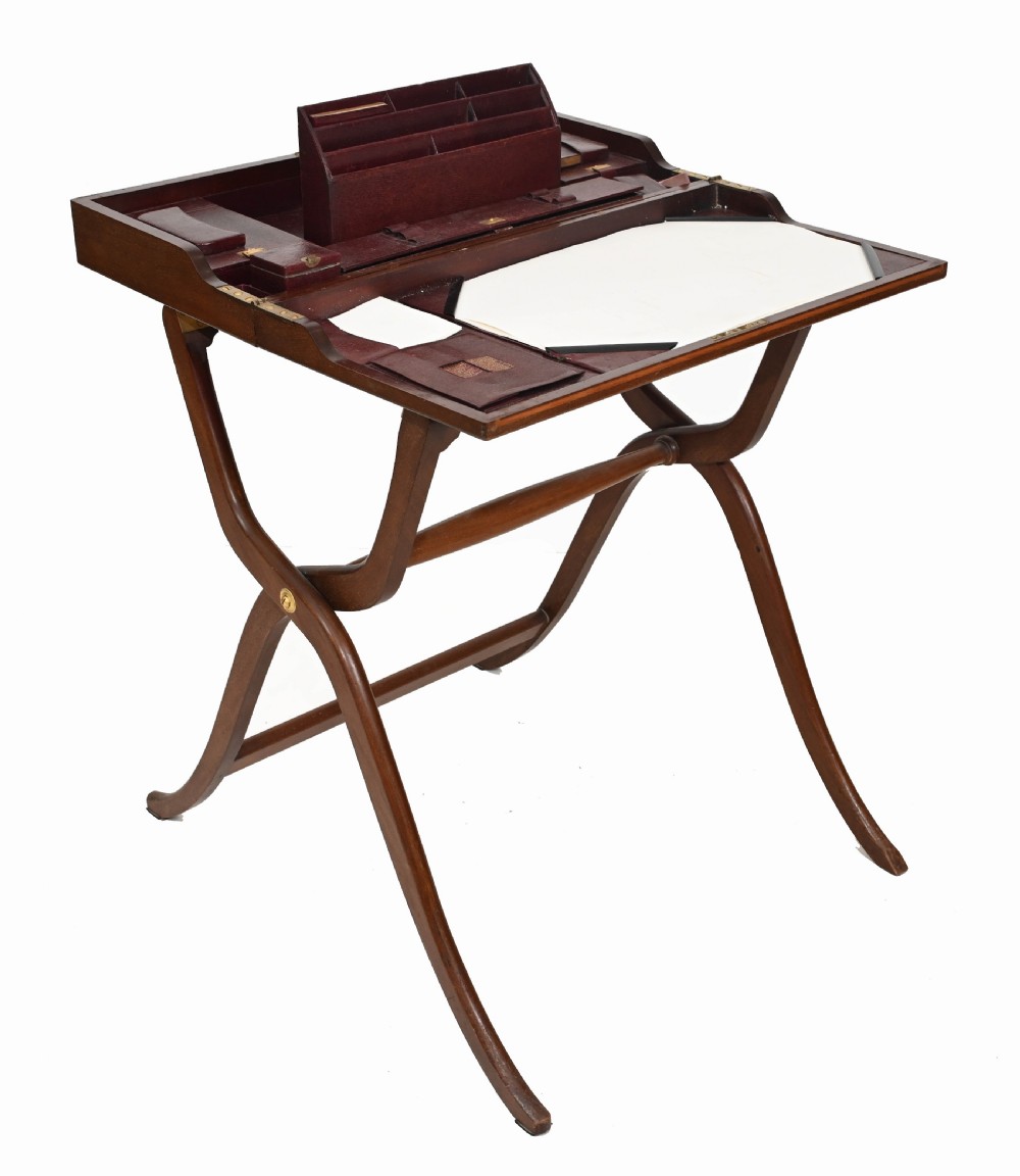 Campaign Desk Folding Travelling Antique Edwardian Secretary Desks 1910 View V
