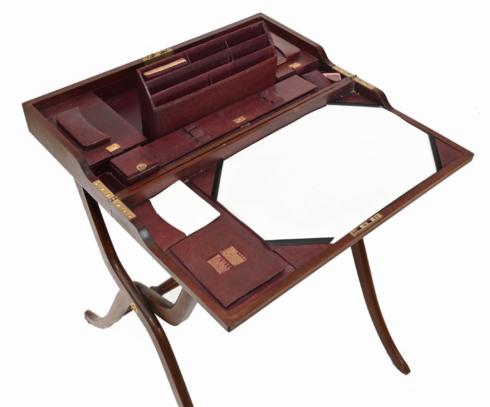 Campaign Desk Folding Travelling Antique Edwardian Secretary Desks 1910 View VI