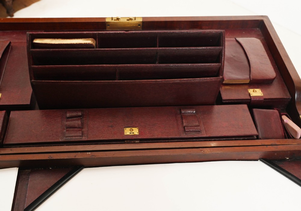 Campaign Desk Folding Travelling Antique Edwardian Secretary Desks 1910 View VIII