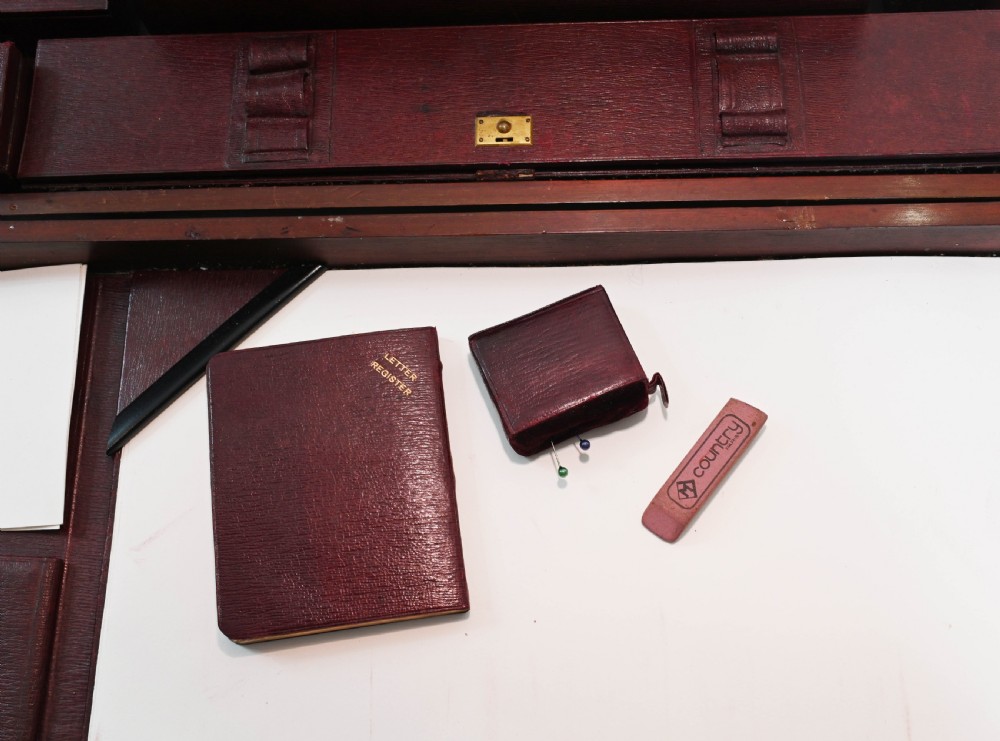 Campaign Desk Folding Travelling Antique Edwardian Secretary Desks 1910 View IX