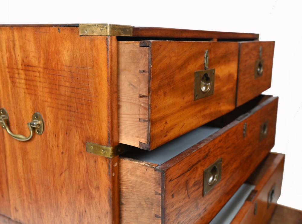 Antique Campaign Chest of Drawers Commode Walnut View V
