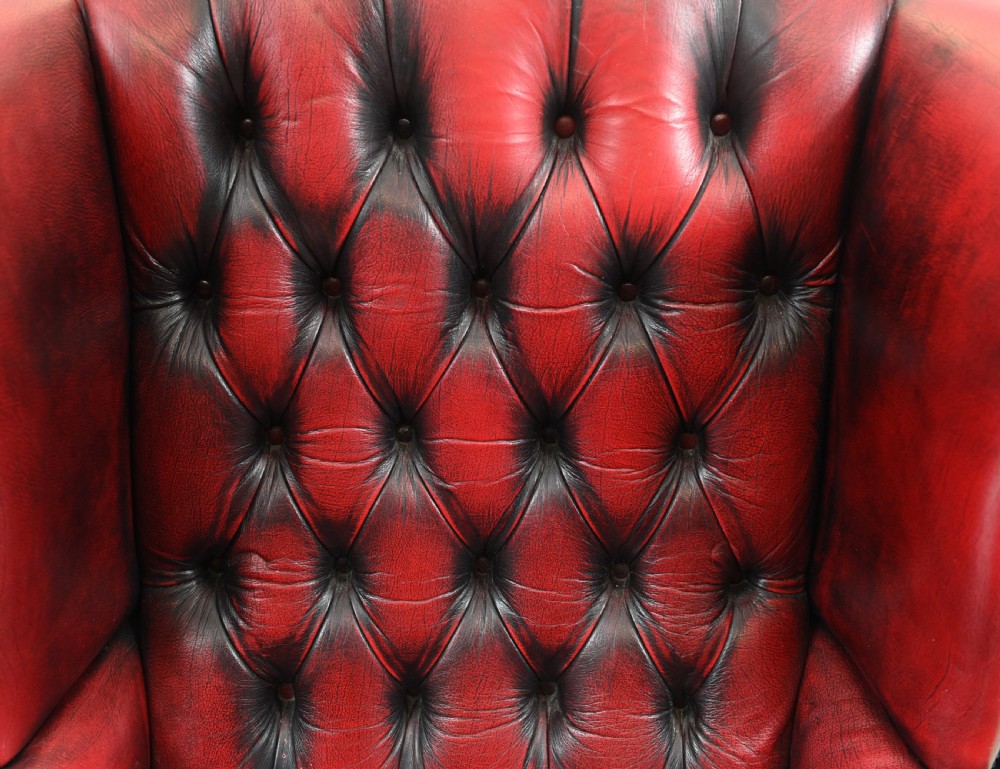 Pair Chesterfield Wingback Chairs Leather Armchair View IV