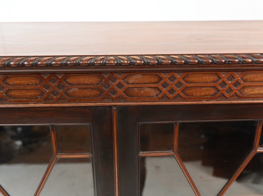 Chippendale Cabinet Mahogany Breakfront Glass Fronted View II
