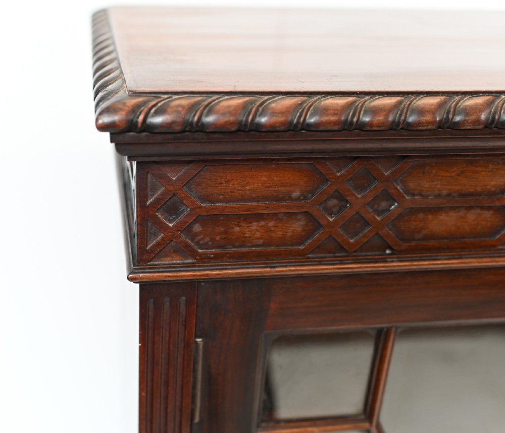 Chippendale Cabinet Mahogany Breakfront Glass Fronted View IV