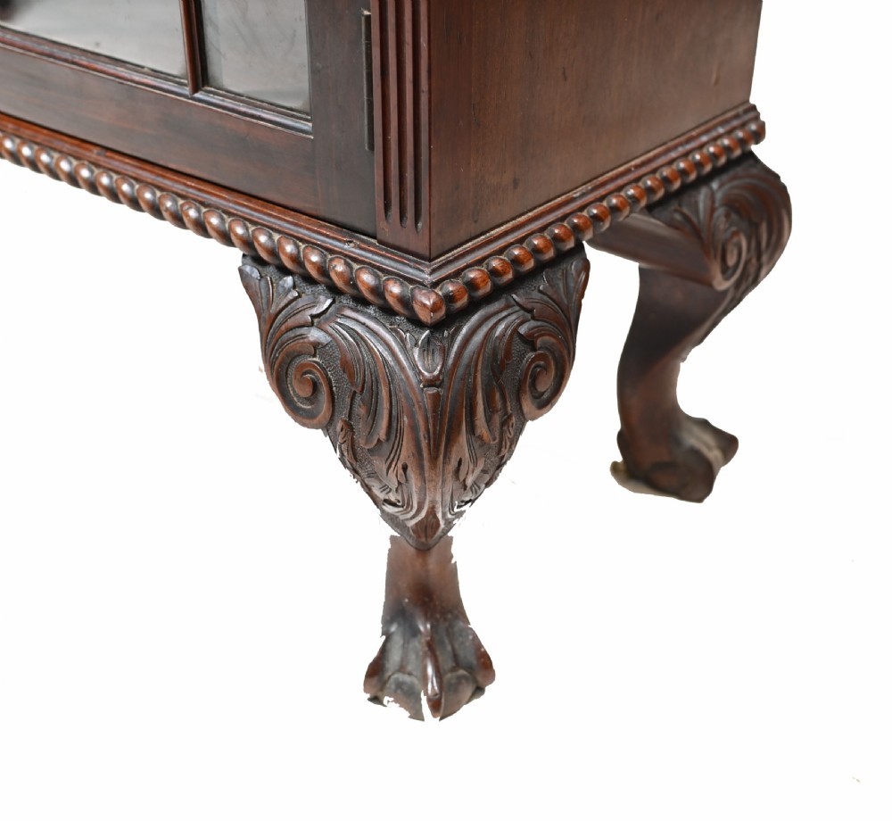 Chippendale Cabinet Mahogany Breakfront Glass Fronted View VII