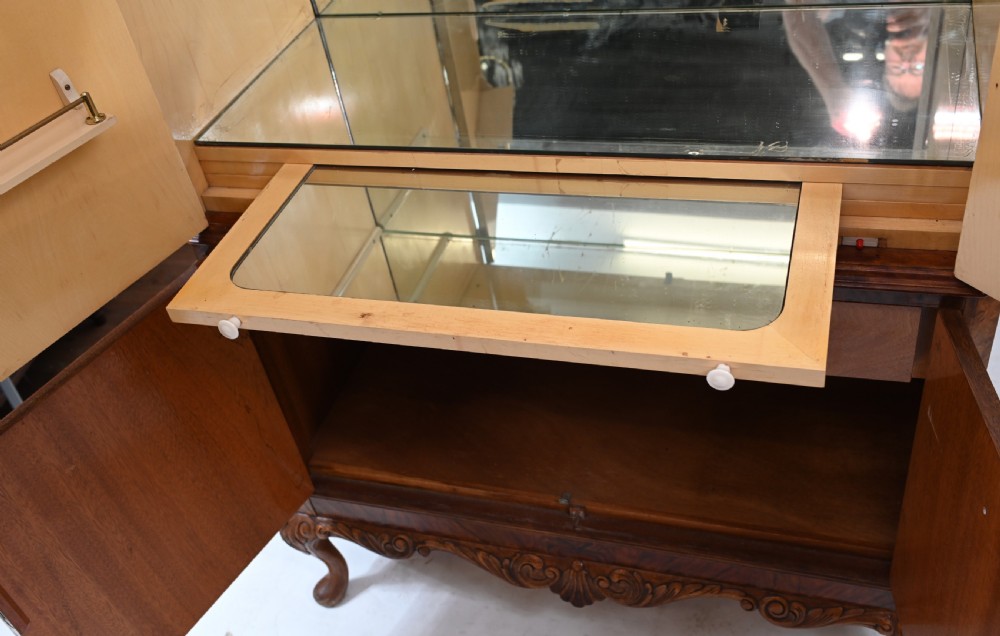 Vintage Epstein Drinks Cabinet Deco Walnut Cocktail Chest View VII