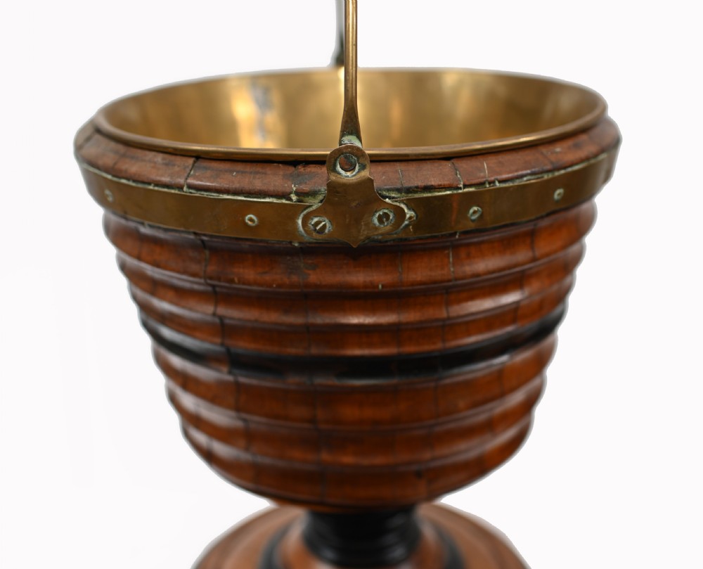 1880 Dutch Teestoof Bucket Planter Ebony Walnut View VI