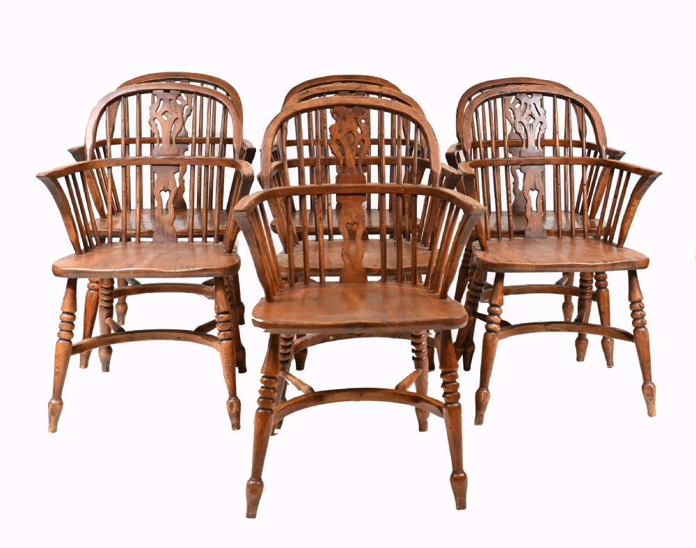 Set Windsor Dining Chairs Farmhouse Kitchen 8