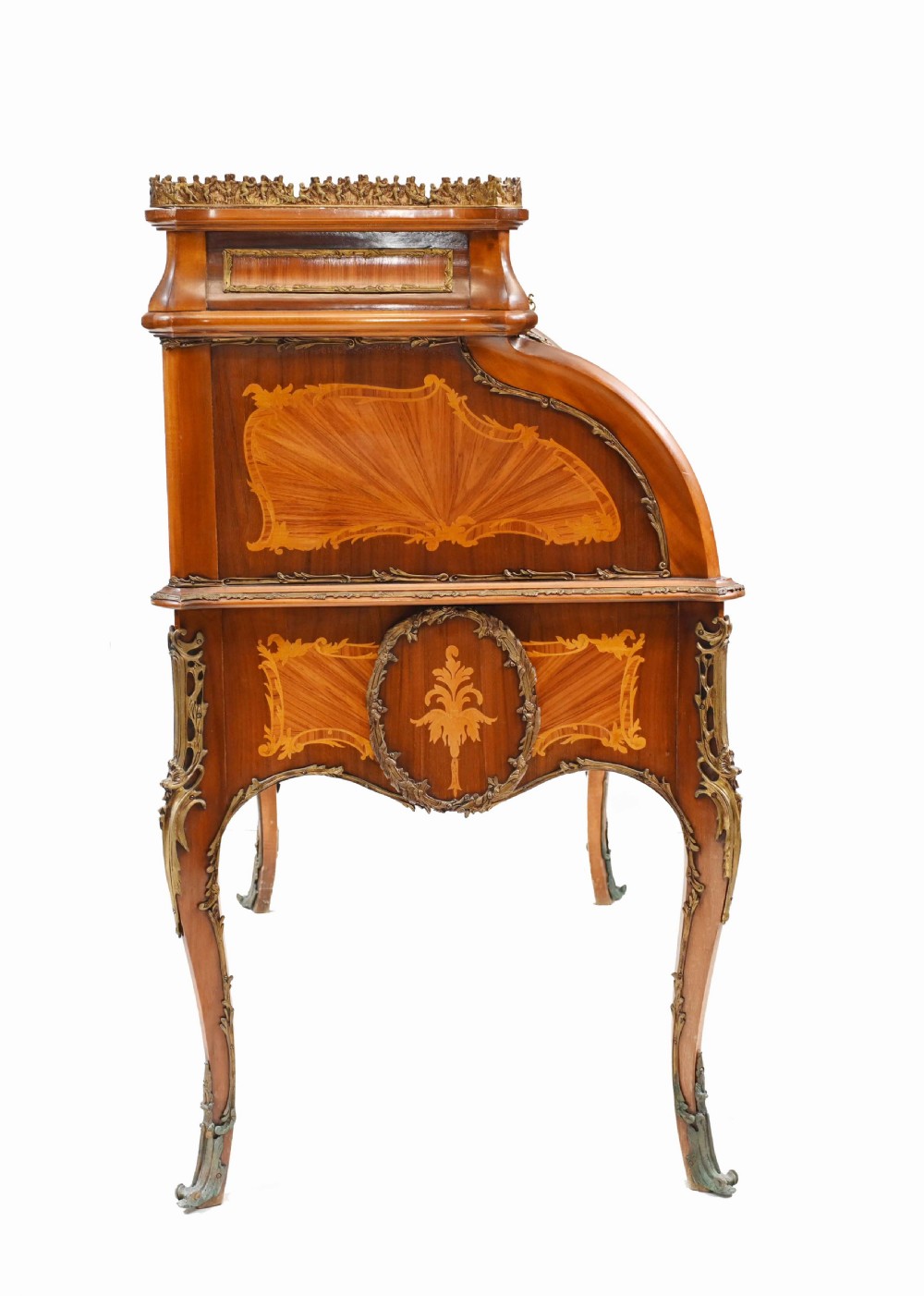 French Roll Top Desk Louis XVI Inlay Bureau View X