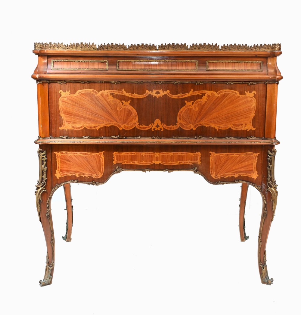 French Roll Top Desk Louis XVI Inlay Bureau View XII