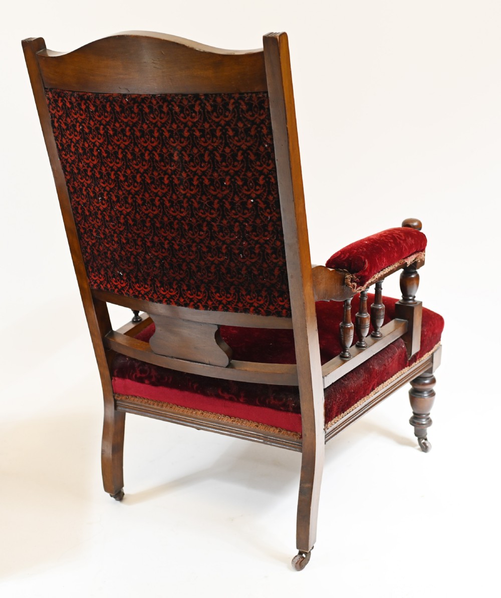 Pair Edwardian Sofa Chairs Mahogany His & Her Seats View VII