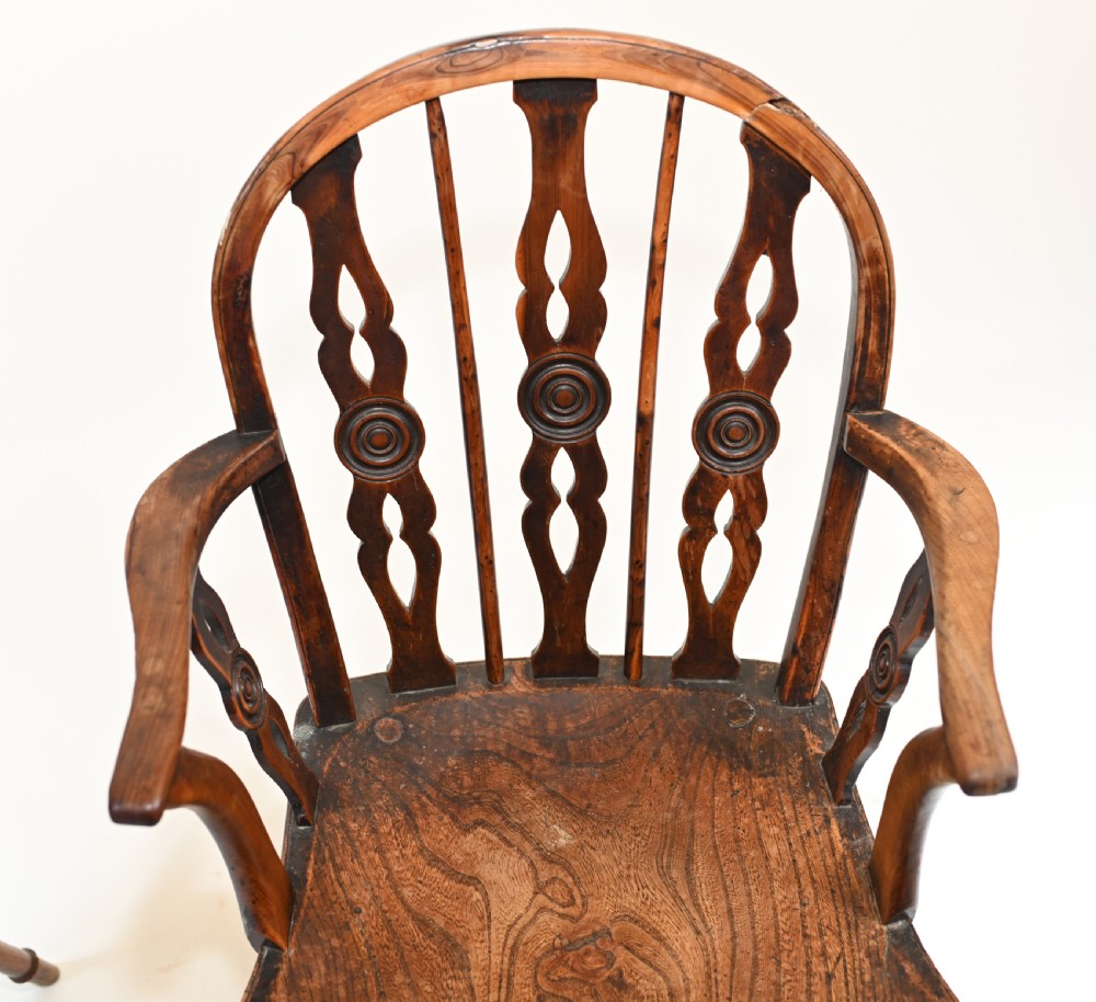 8 Windsor Dining Chairs Elm Wood Farmhouse Diners View VI