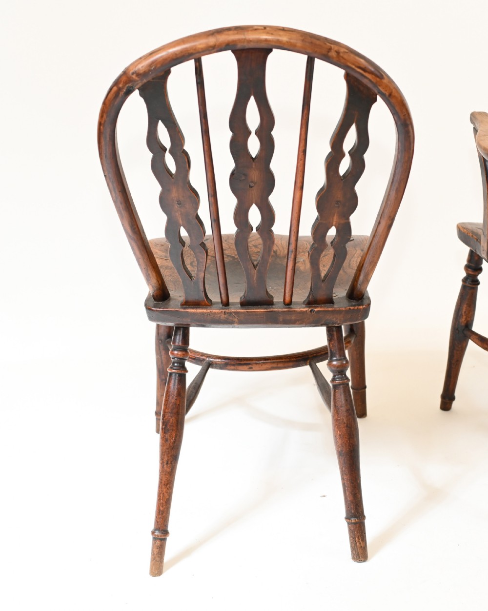 8 Windsor Dining Chairs Elm Wood Farmhouse Diners View XI