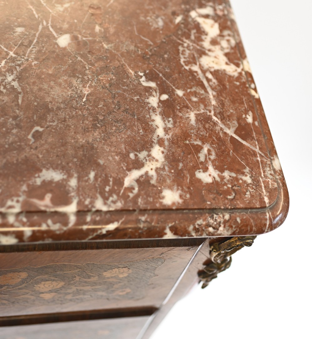 French Chest Drawers Antique Tall Boy Inlay 1880 View V