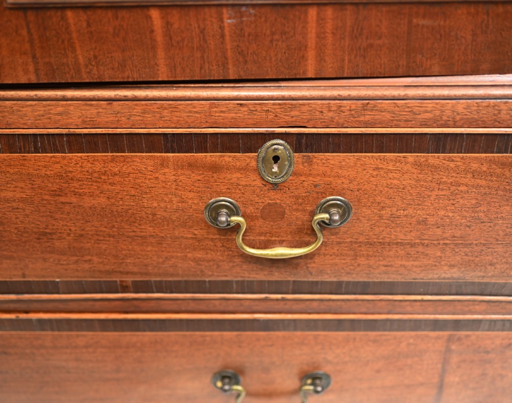 Georgian Linen Press Mahogany Inlay Cabinet 1790 View XI
