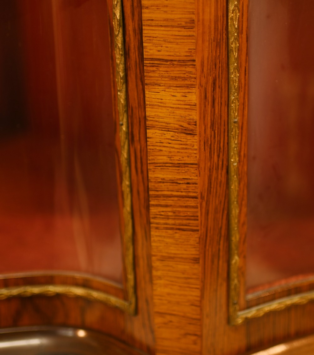 French Antique Vitrine Shaped China Cabinet 1880 View XII