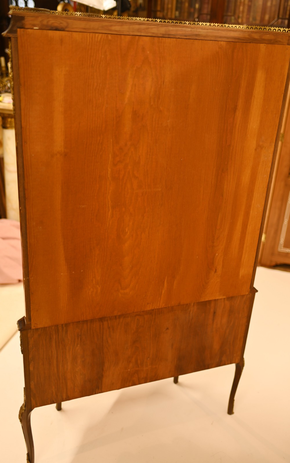 French Antique Vitrine Shaped China Cabinet 1880 View XIII