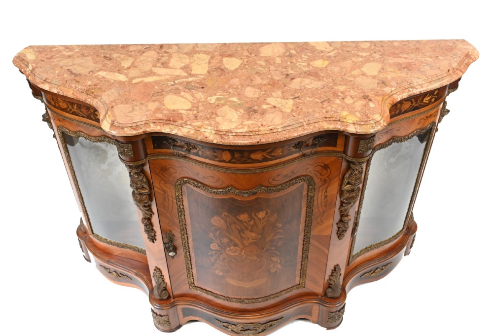 Louis XVI Credenza French Side Cabinet Chest Inlay
