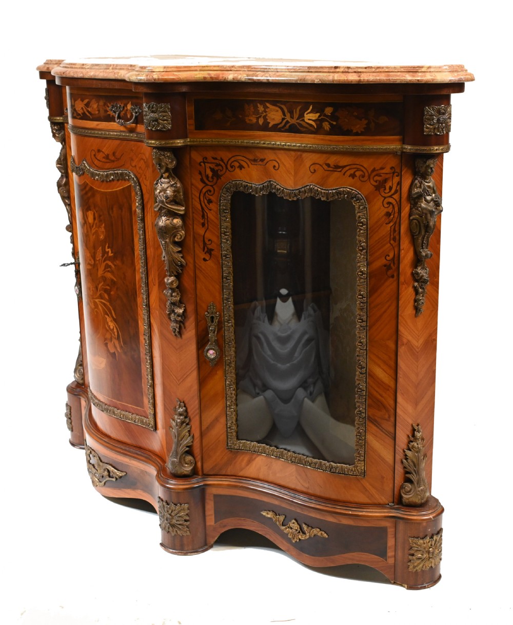 Louis XVI Credenza French Side Cabinet Chest Inlay View X