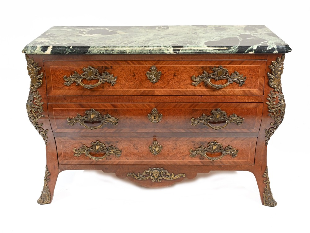 Empire Bombe Commode French Antique Chest Drawers 1880