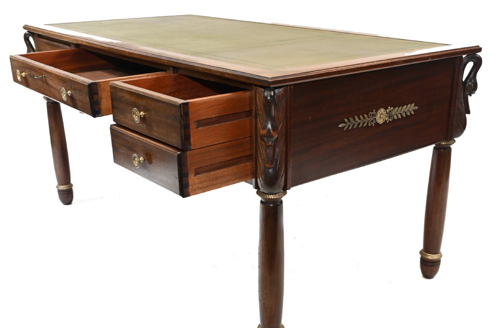 Napoleon III French Desk Antique Bureau Plat 1890 View IV