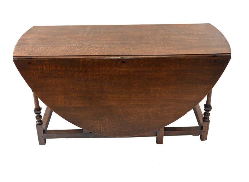 Oak Drop Leaf Table Jacobean Farmhouse Gateleg View II