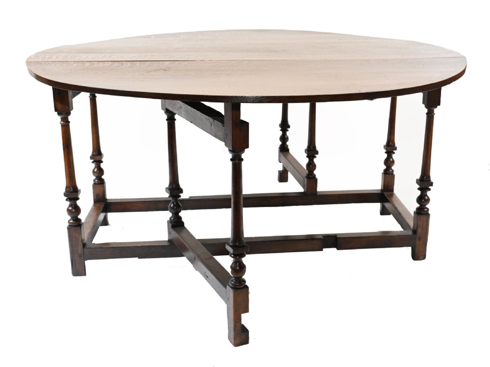 Oak Drop Leaf Table Jacobean Farmhouse Gateleg View III