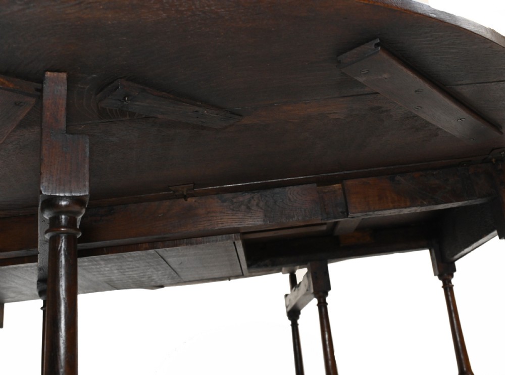 Oak Drop Leaf Table Jacobean Farmhouse Gateleg View IX