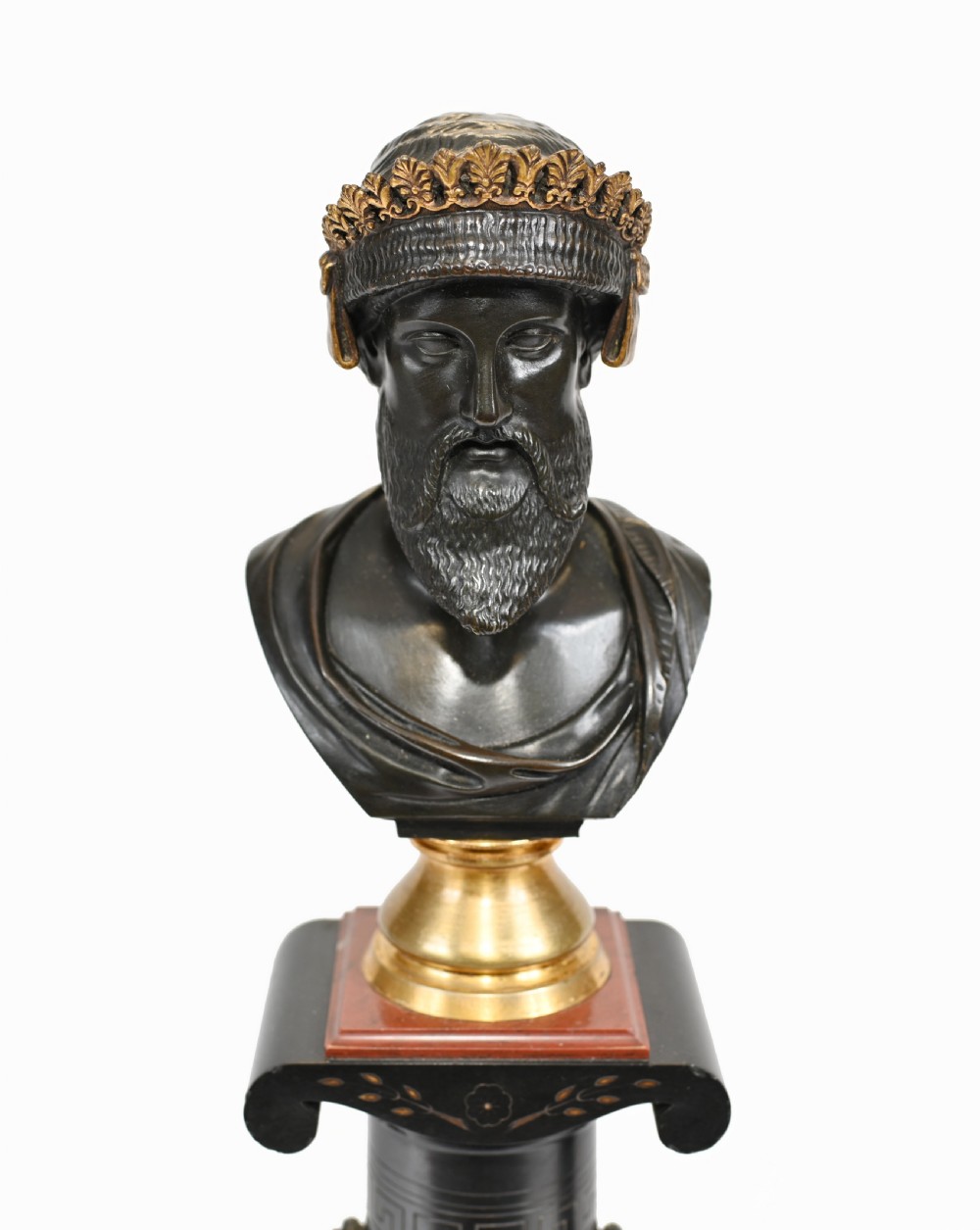 Pair Grand Tour Busts on Stands Bronze Jupiter Juno 1820 View III