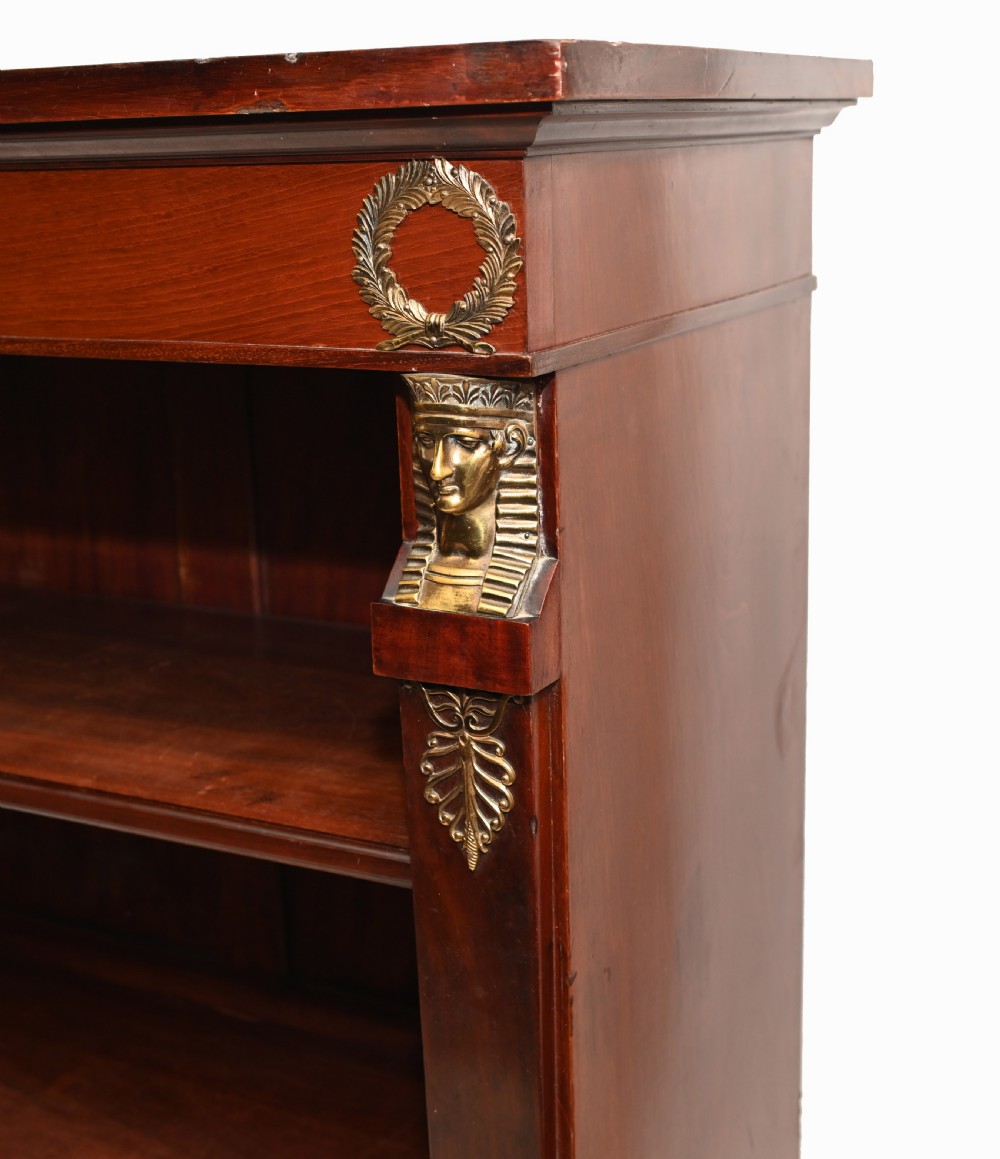 French Empire Bookcase Open Antique Mahogany 1890 View V