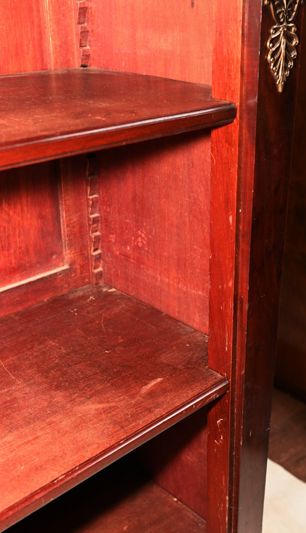 French Empire Bookcase Open Antique Mahogany 1890 View X