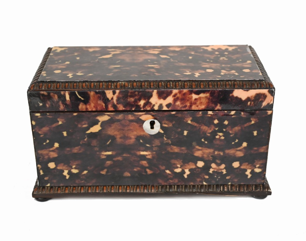 Victorian Tea Caddy Box Faux Tort 1890