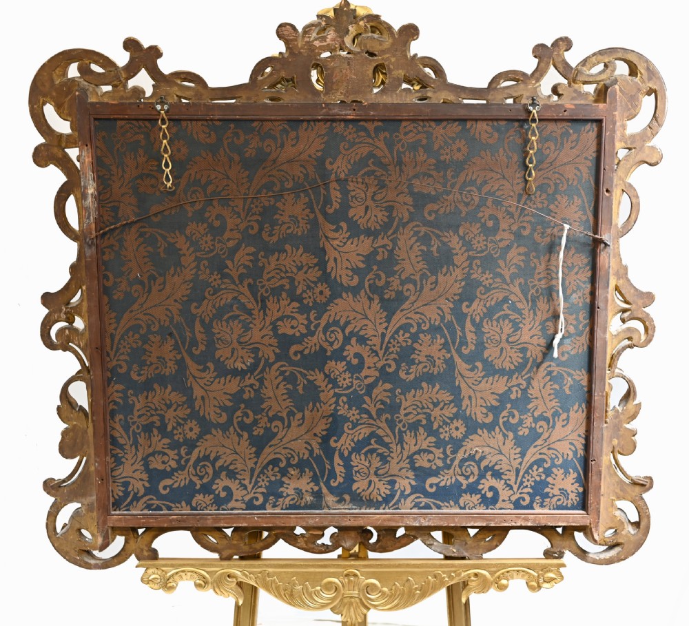 Victorian Needlepoint Tapestry Gilt Frame Cromwell 1840 View XI