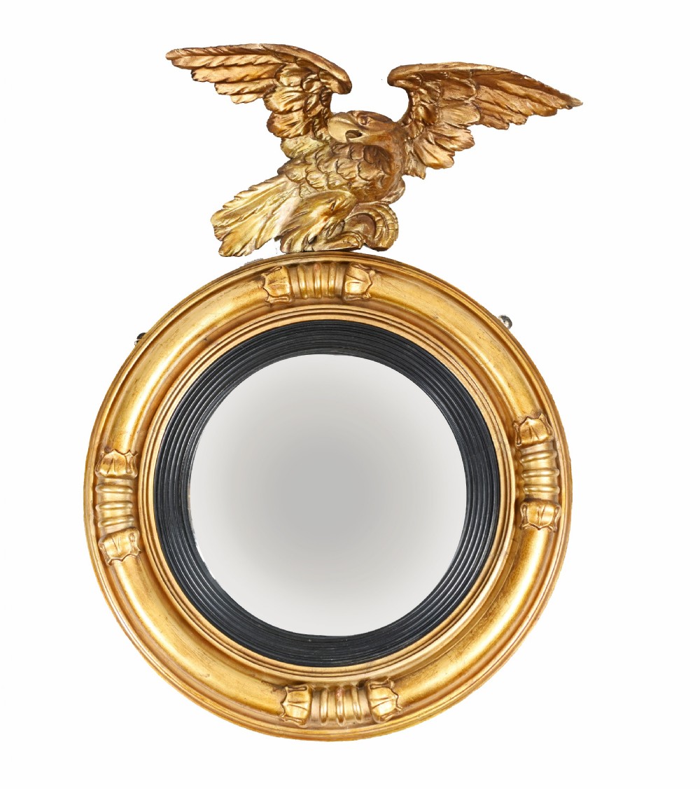 Regency Convex Mirror Gilt Eagle Frame