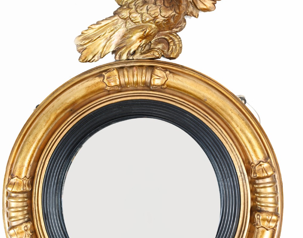 Regency Convex Mirror Gilt Eagle Frame View II