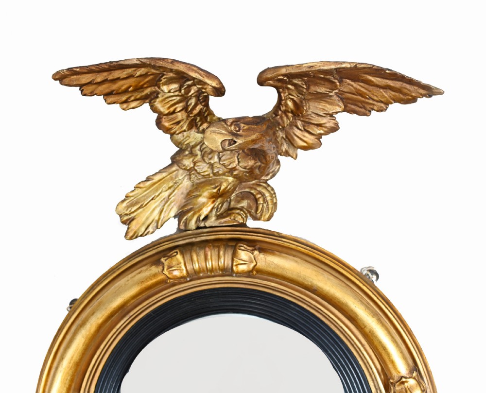 Regency Convex Mirror Gilt Eagle Frame View III