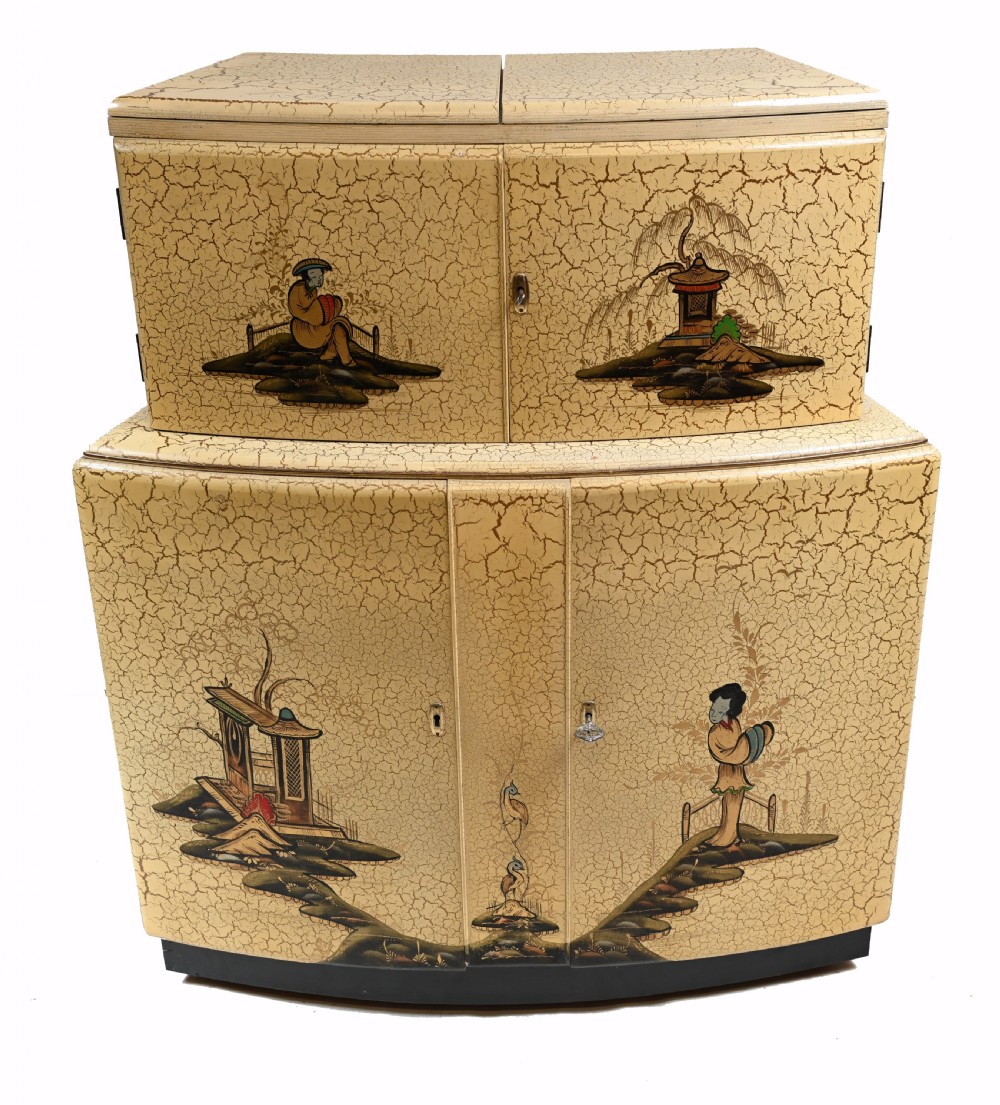 Art Deco Cocktail Cabinet Drinks Chest Chinoiserie 1930 View II