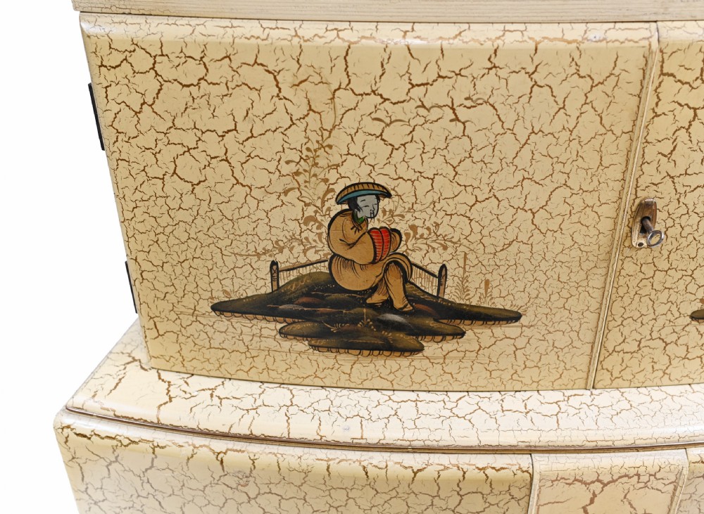 Art Deco Cocktail Cabinet Drinks Chest Chinoiserie 1930 View III